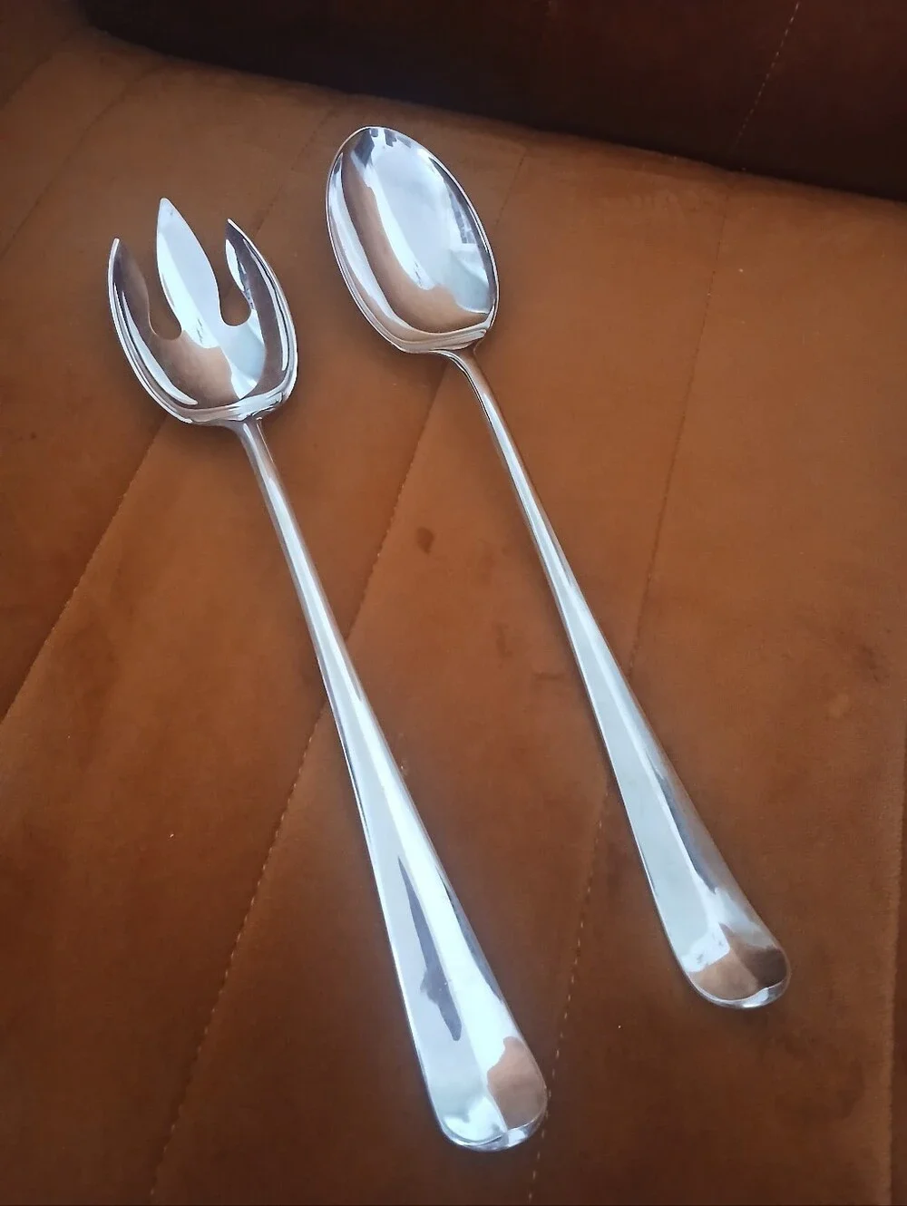Silver Plated Serving Spoon and Fork Set
